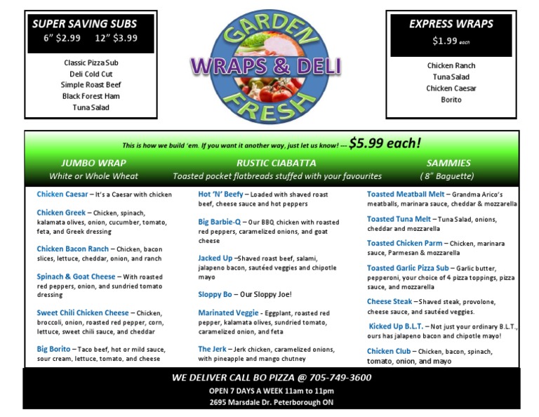 $5.99 Each!: Super Saving Subs Express Wraps | PDF