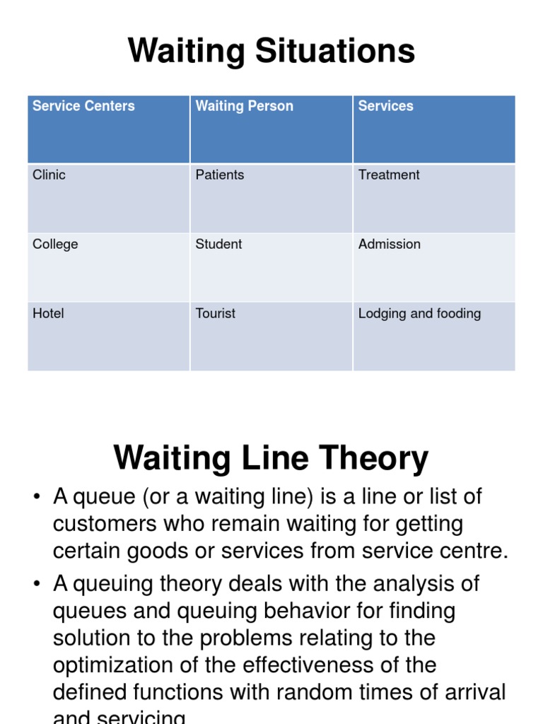 Waiting line theory pdf queue abstract data type probability