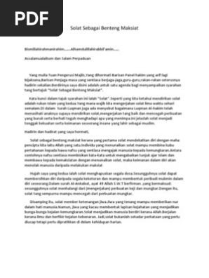Solat Sebagai Benteng Maksiat Pdf