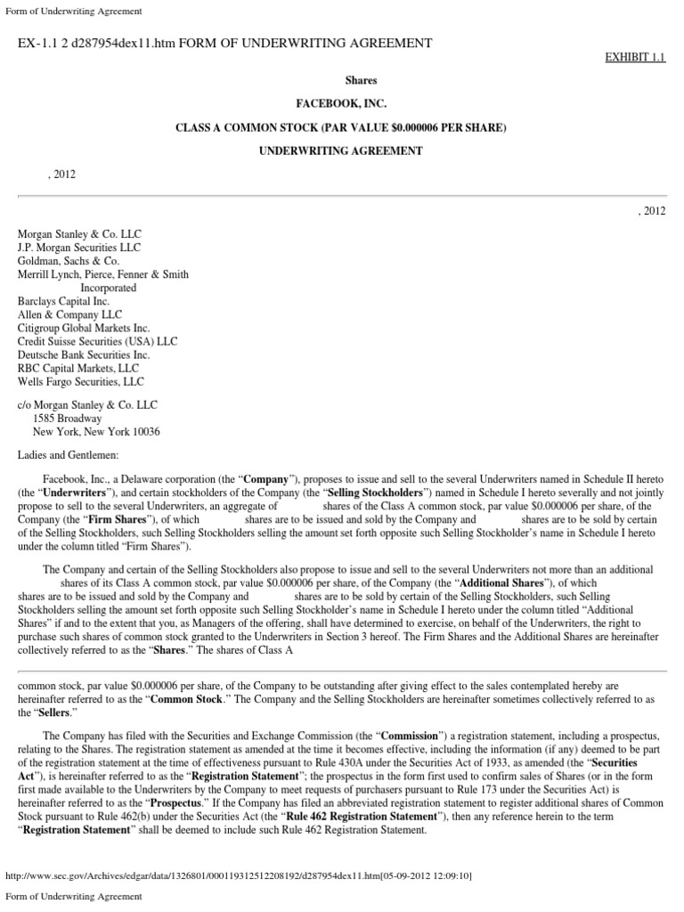 Underwriting Agreement PDF