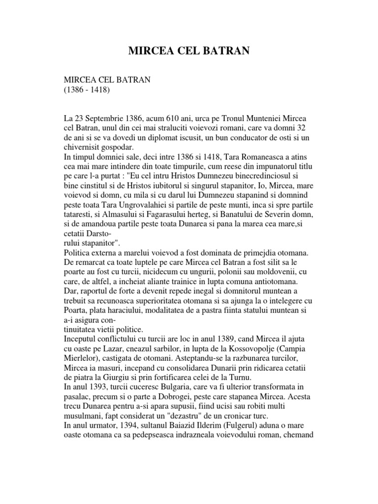 Mircea Cel Batran | PDF