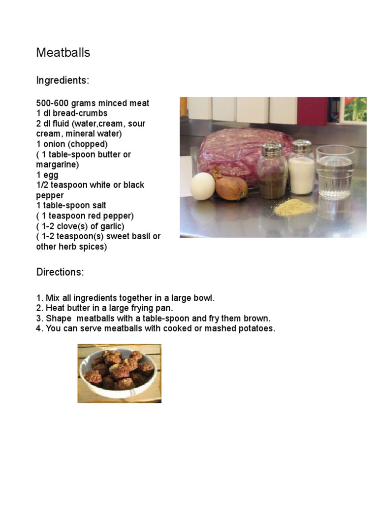 Meatballs | PDF | Cooking, Food & Wine