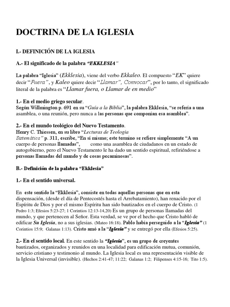 Doctrina de La Iglesia Eclesiologia | PDF | Cristo (título) | Iglesia ...