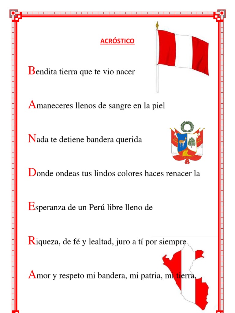 ACRÓSTICO DIA DE LA BANDERA
