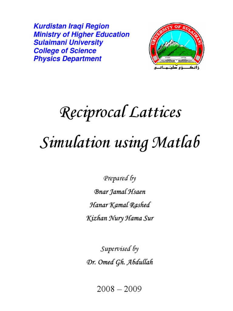 Reciprocal Lattice Simulation in Matlab | PDF | Crystal Structure ...