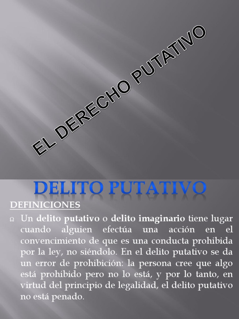 Definición de Delito Putativo | PDF | Derecho penal | Gobierno