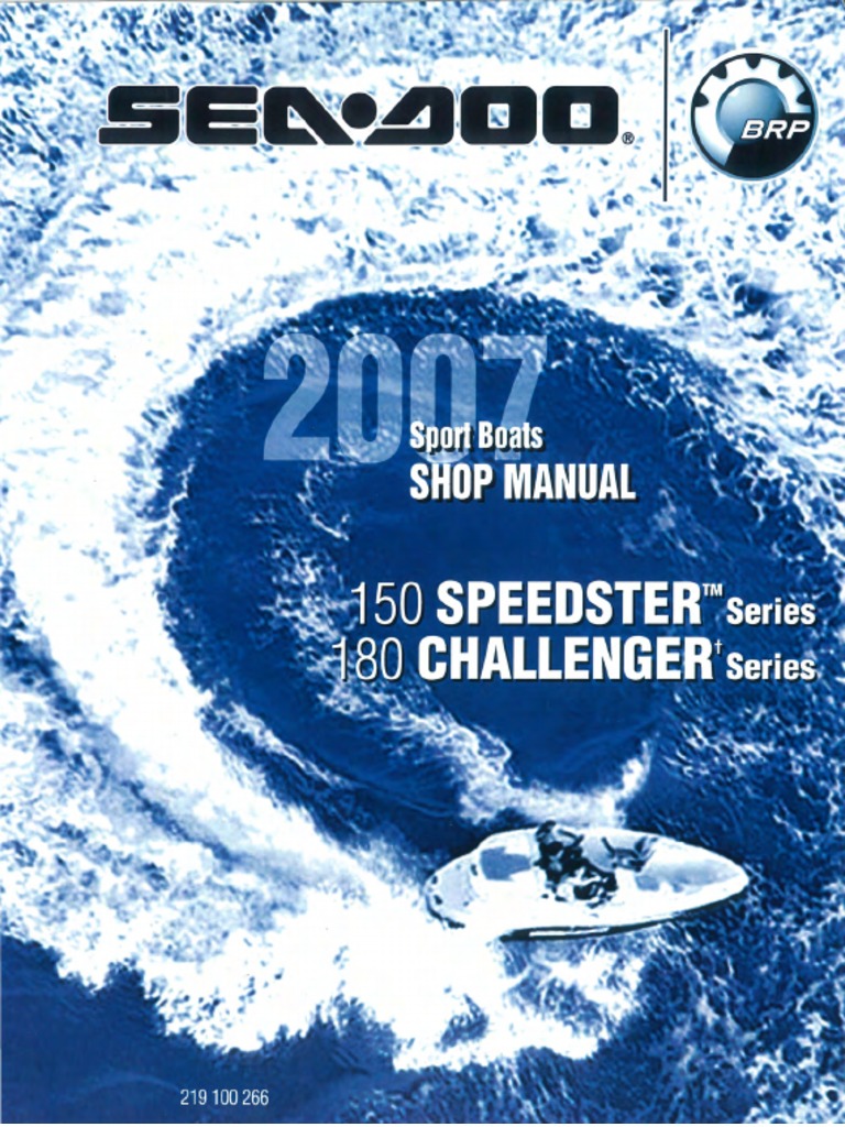 Seadoo 07 Speedster 150 Challenger 180 Boats.pdf | Throttle | Rotating  Machines