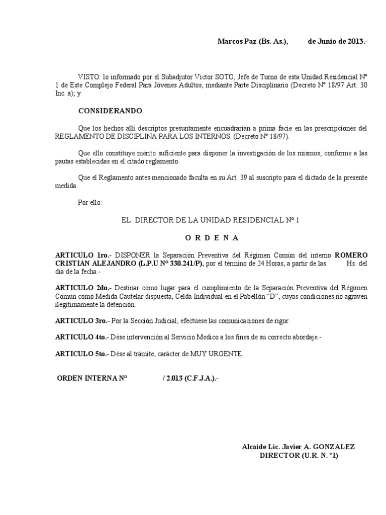 Aislamiento Provisional | Injunction | Regulation