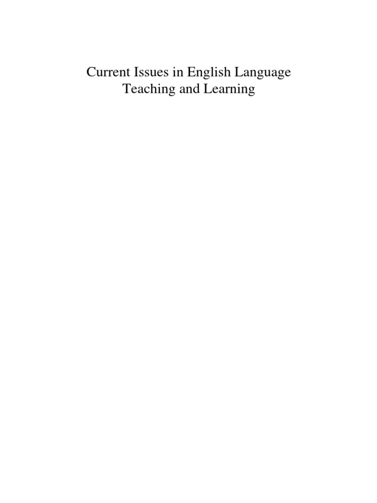 english as second language thesis