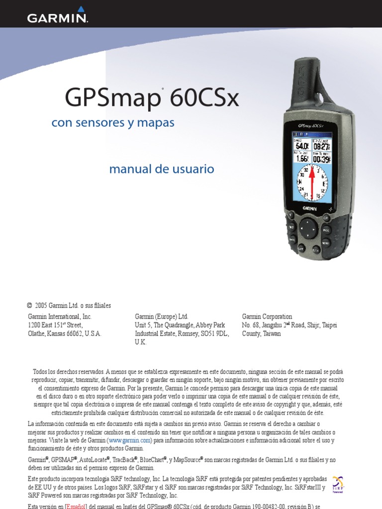 GPSmap 60CSx Garmin - Manual de Usuario | PDF | Sistema de ...