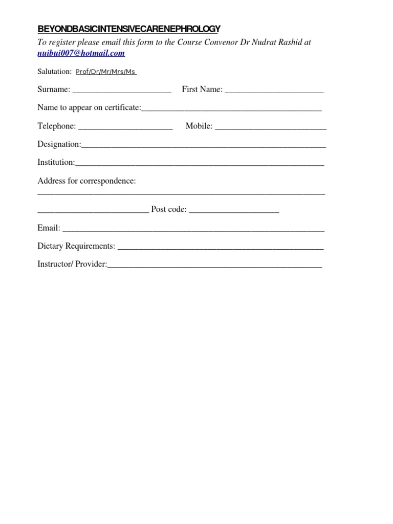 Beyond Basic Registration Form | PDF
