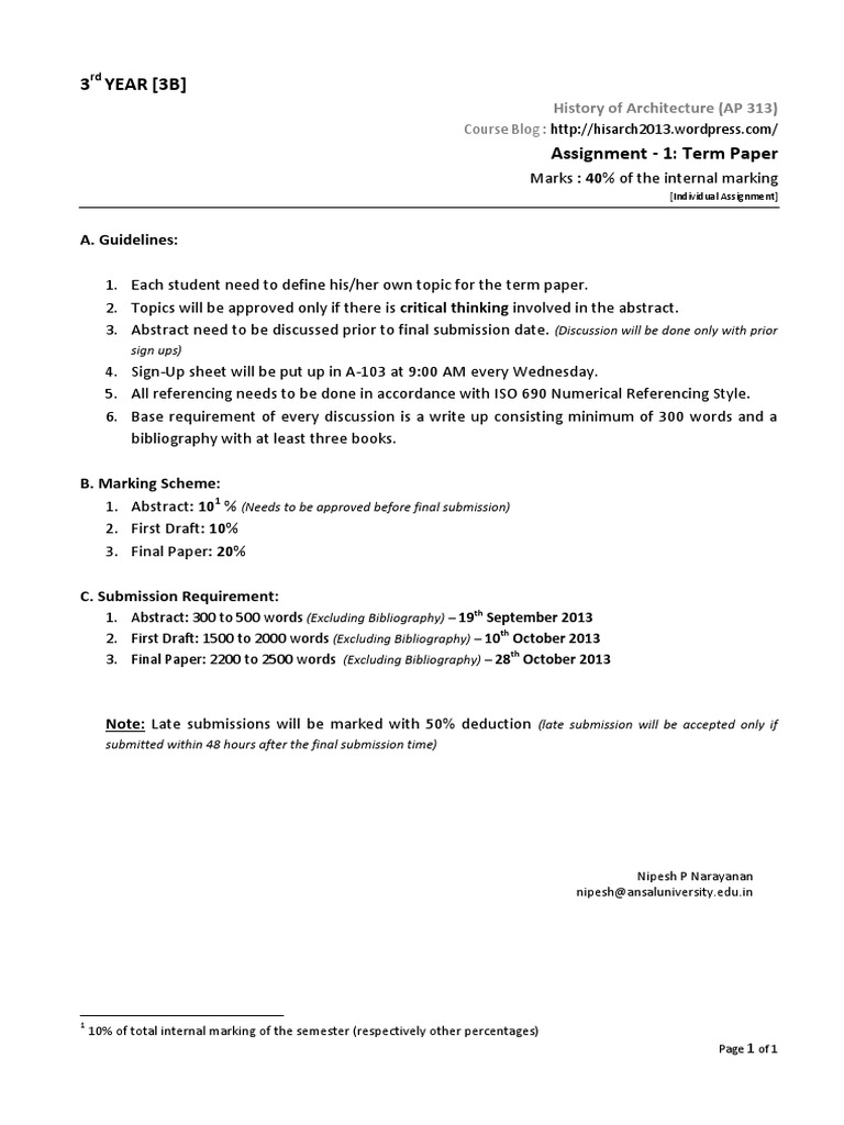 Architecture Term Paper Guide | PDF