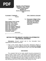 Motion To Hear Affirmative Defensesl