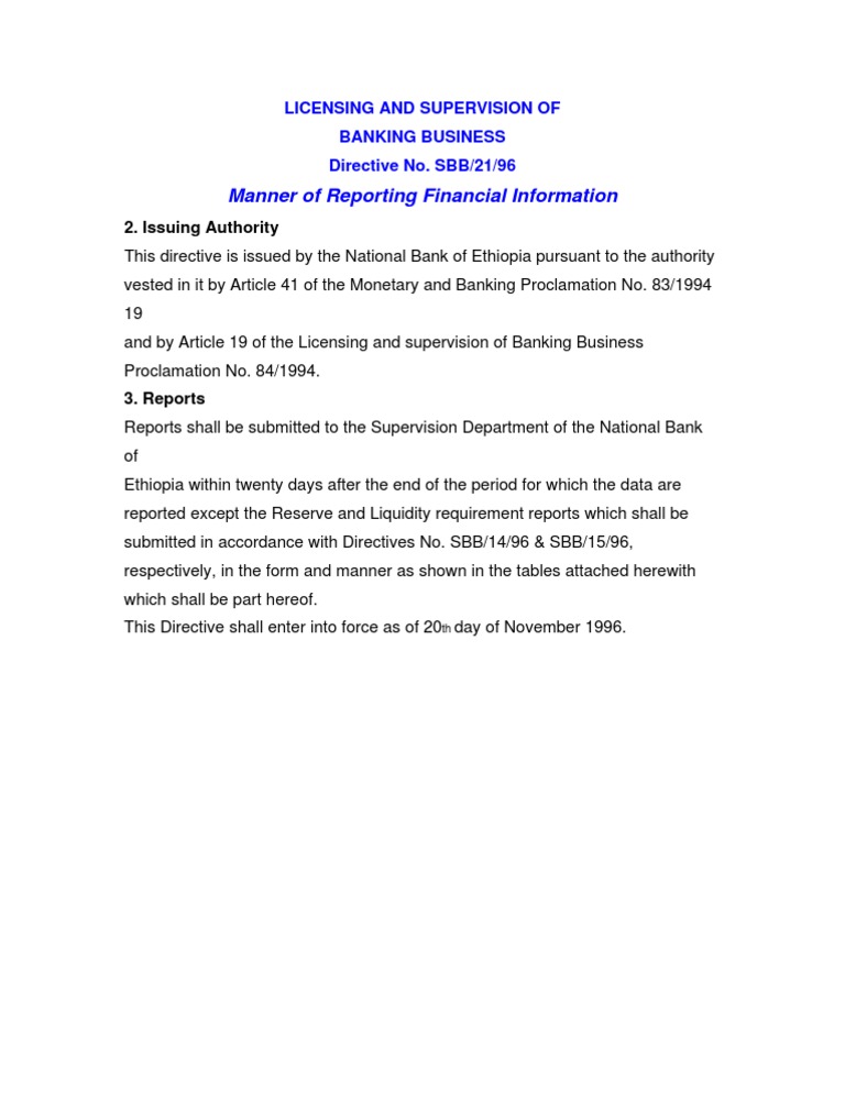 Manner of Reporting Financial Information: 2. Issuing Authority | PDF
