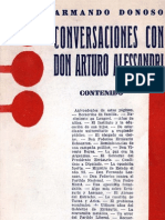 Armando Donoso (Conversaciones Con Don Arturo Alessandri. Anotaciones para Una Biografía)