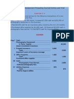 ACC 225 Week 2 Assignment Preparing Journal Entries and Trial Balances