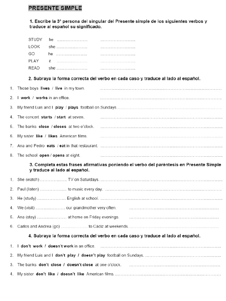 ejercicios base ingles 2º eso verano