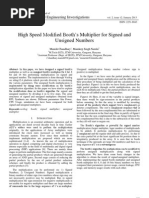 High Speed Modified Booth's Multiplier For Signed and Unsigned Numbers