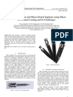 Fabrication of Mini and Micro Dental Implants Using Micro Investment Casting and Its Challenges