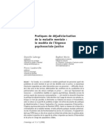 Pratiques de Déjudiciarisation de La Maladie Mentale: Le Modèle de L'urgence Psychosociale-Justice