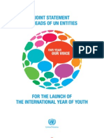 Joint Statement by Heads of UN Entities For The Launch of The International Year of Youth (2010)