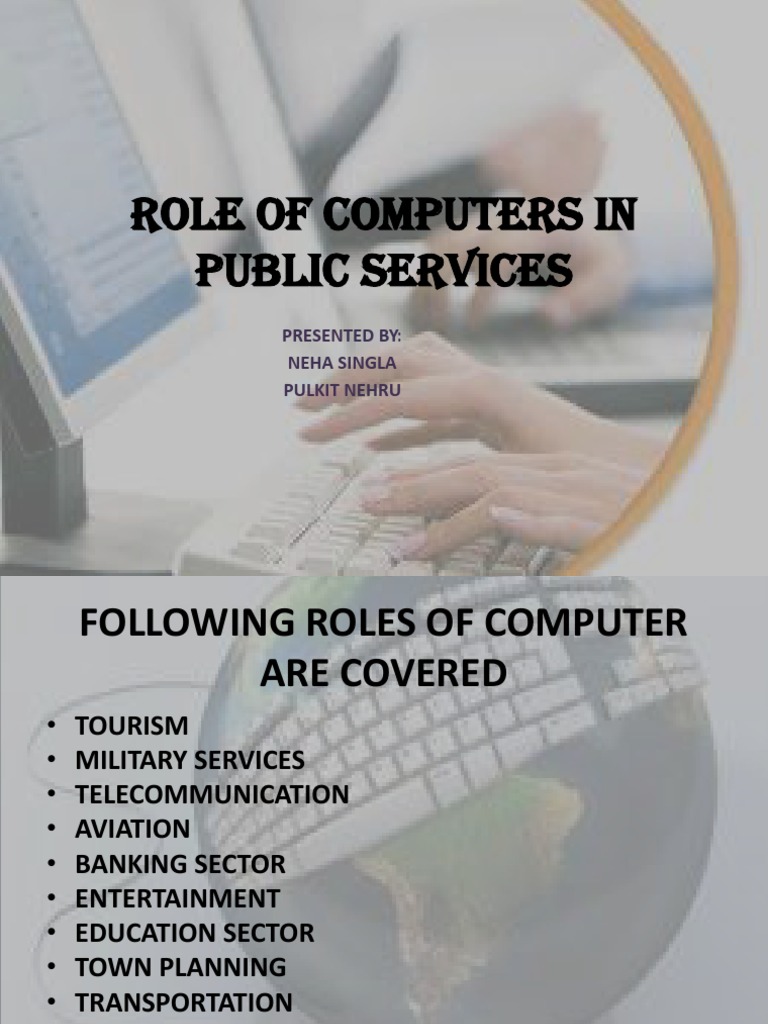 Role of Computers in Public Services PDF Educational Technology
