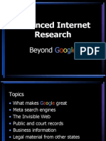 Advanced Internet Research Beyond Google: Meta Search, Invisible Web, Public Records