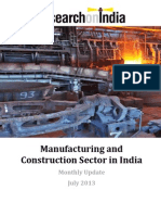 Manufacturing and Construction Sector in India Monthly Update July 2013
