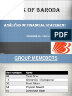 Bank of Baroda: Análysis of Financial Statement