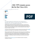 Clientless SSL VPN Remote Access Set-Up Guide For The Cisco ASA