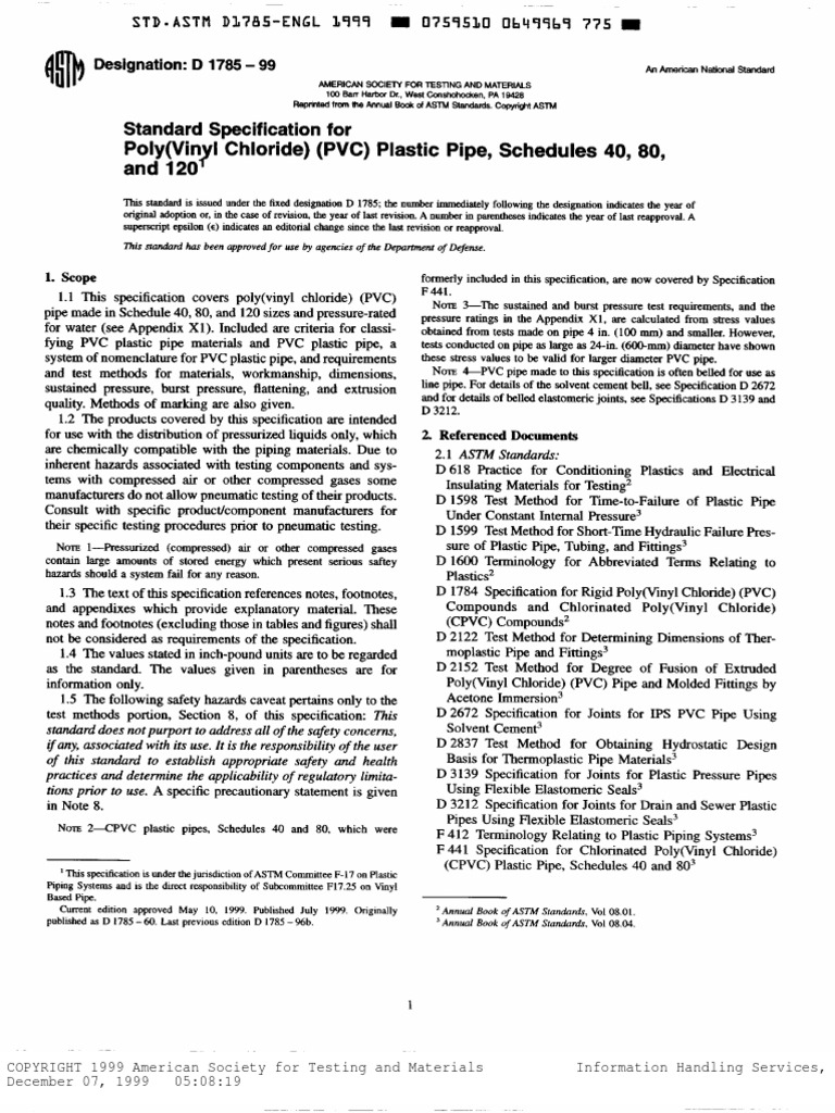 Astm d1785