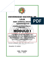 Modulo 1 La Realidad Del Pais y Su Incidencia en Los Ámbitos de Las Profesiones Del Area Juridica Social y Ad