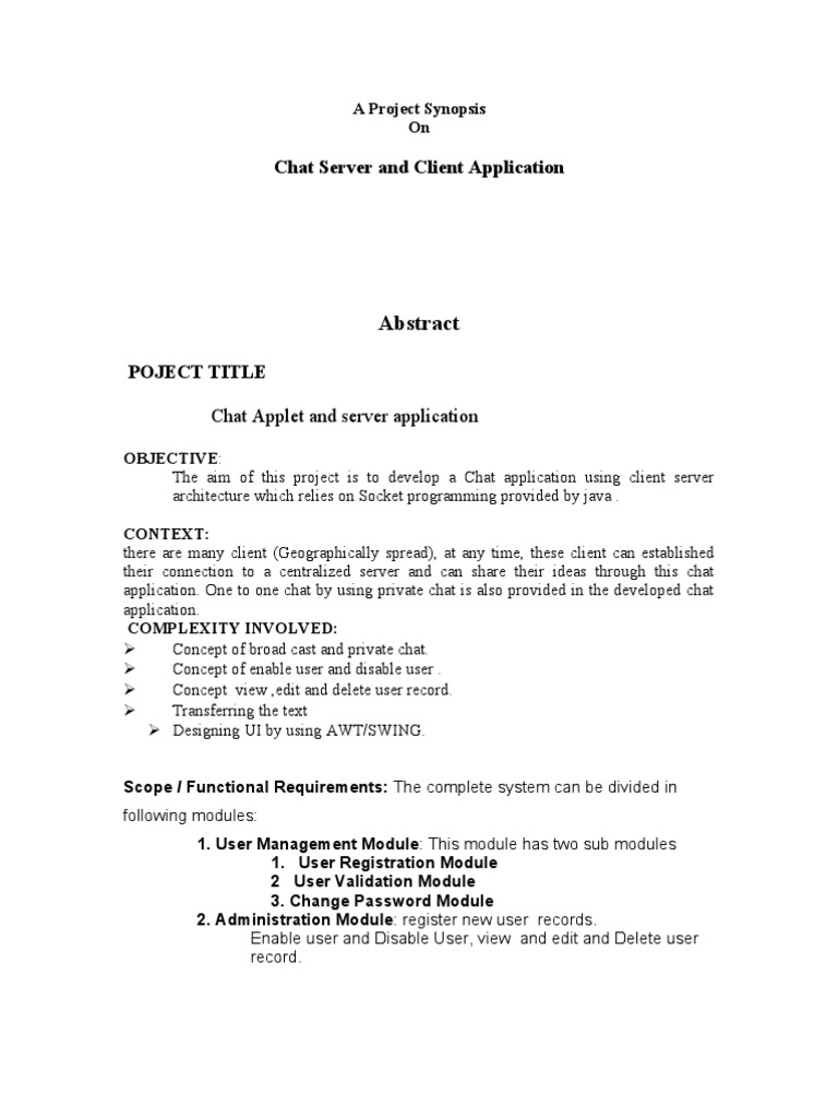 Chat Server and Client Application | PDF | Internet Protocol Suite ...