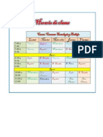 Horario de Clases - Docx en Colores