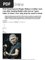 Pink Floyd Bassist Roger Waters Called Antisemitic by Rabbi in Race Row - Mail Online