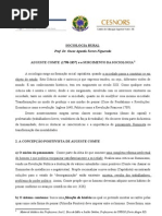 Augusto Comte e o Surgimento Da Sociologia