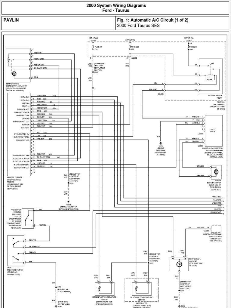 Ford_Taurus_2000_wiring.pdf | Ford Taurus | Rear Wheel Drive Vehicles