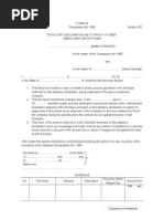 Form 78 Statutory Declaration As To Proof of Debt - Employees Group Form