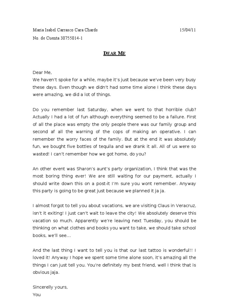 Dear Me | PDF | Poetry | General Fiction