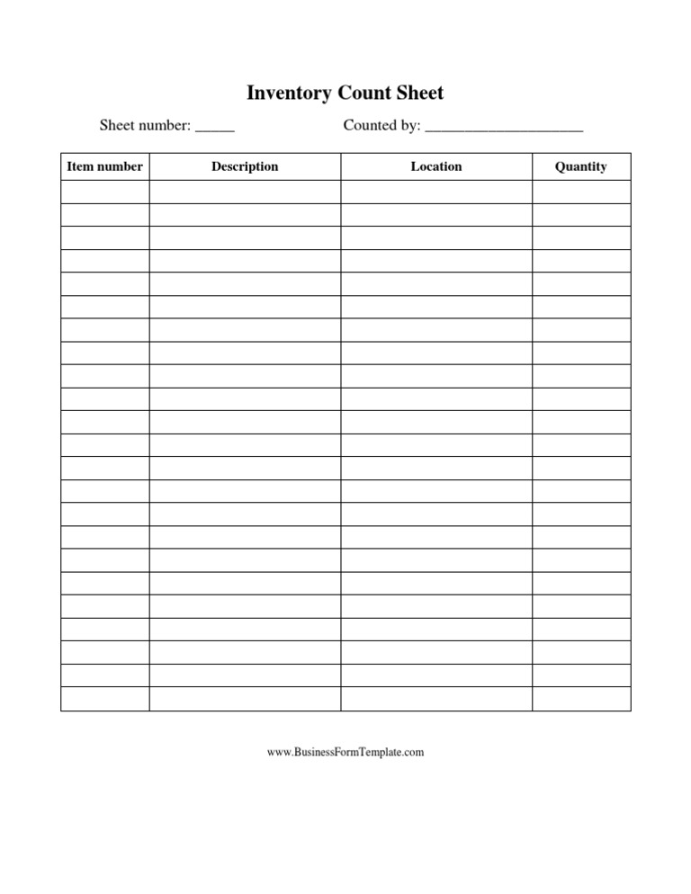 Inventory Count Sheet | PDF