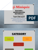 Digi-Miniquiz: Teacher'S Intervention Materials