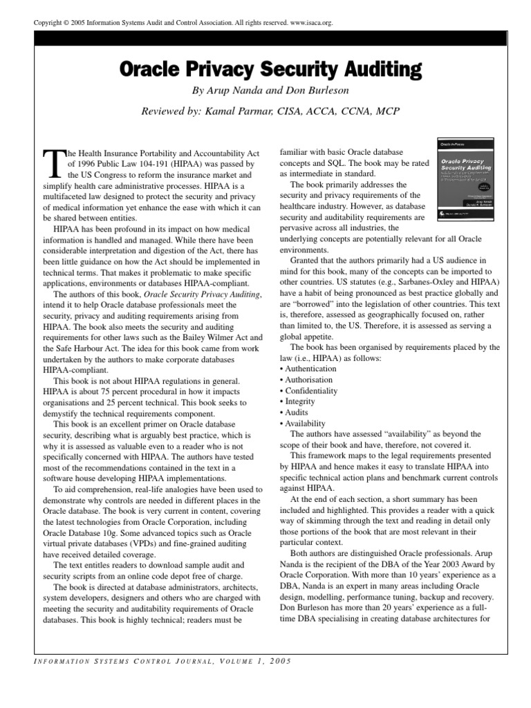 jpdf051-oracle-security-privacy-auditing-pdf-health-insurance