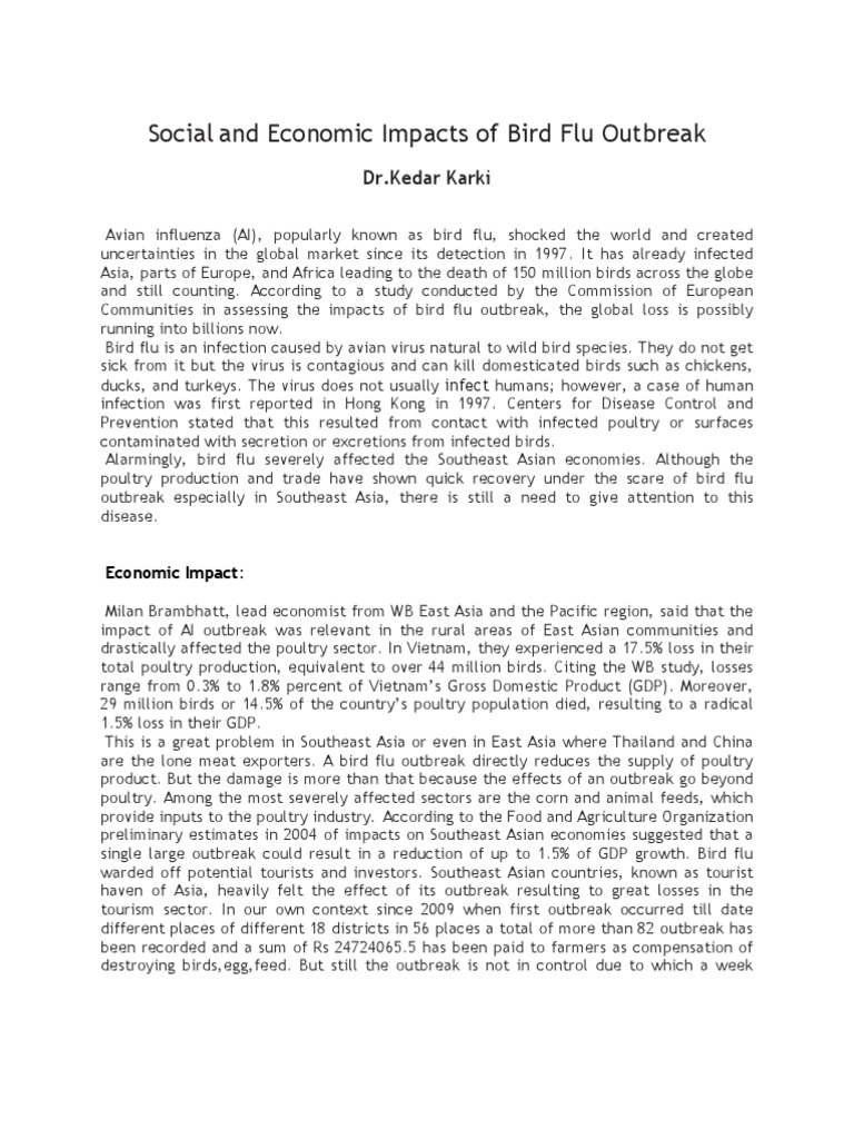 Economic Effects of Bird Flu Outbreak | PDF | Avian Influenza | Influenza