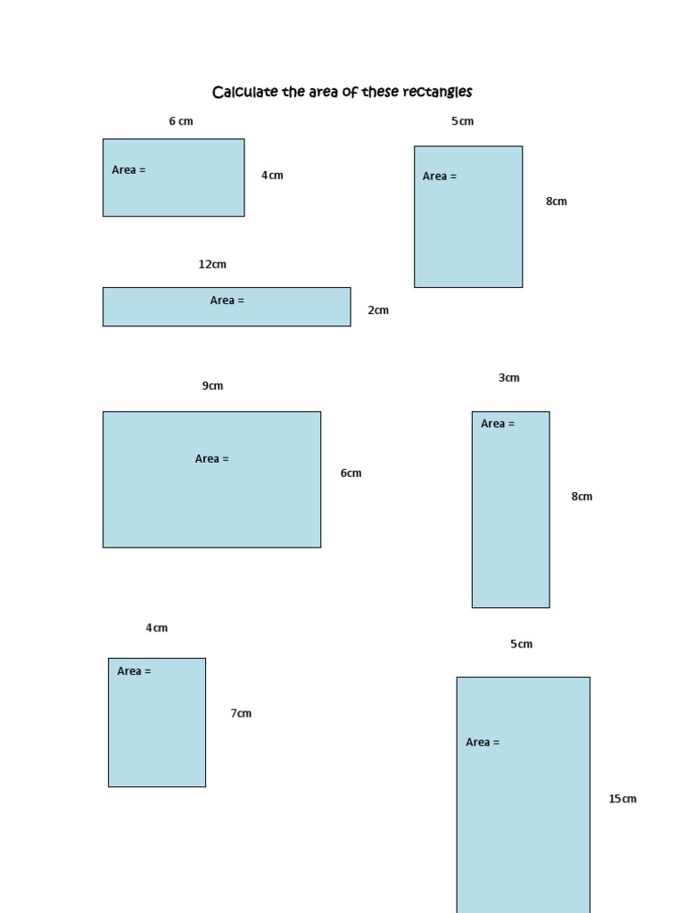 Area of Rectangles Easy | PDF | Teaching Methods & Materials