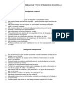 Test Para Determinar Que Tipo de Inteligencia Desarrolla