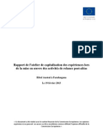 Rapport de l’atelier de capitalisation des expériences lors de la mise en œuvre des activités de relance post-aléas (FAO – 2013)