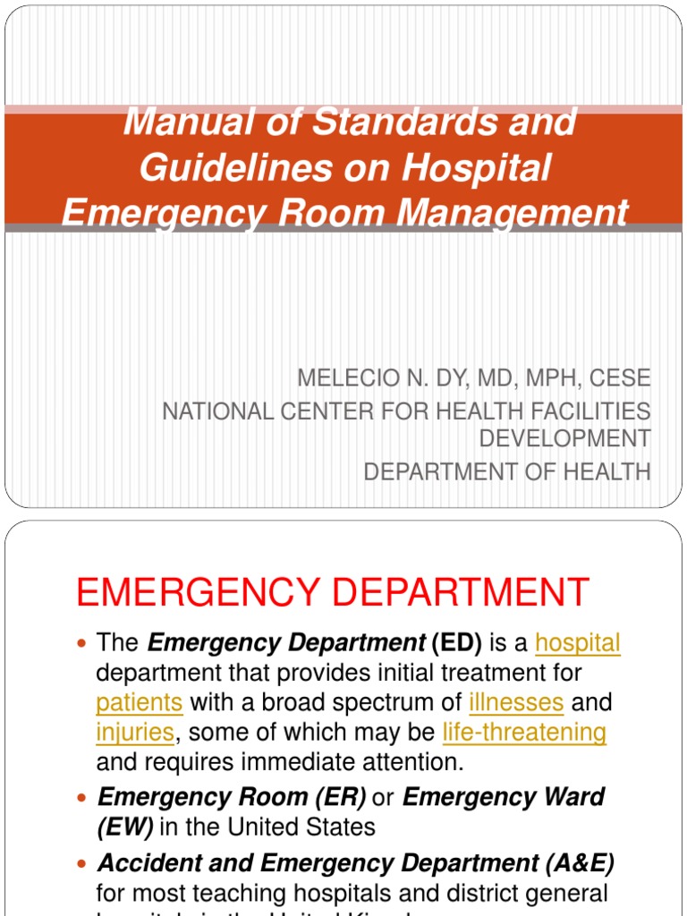 Emergency Department Management Standards | PDF