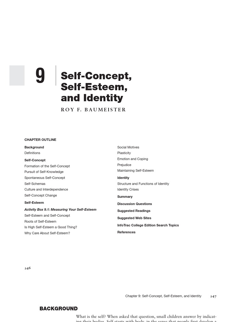 Self Concept Self Esteem And Identity Pdf Self Esteem Self