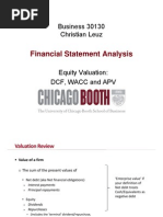 Equity Valuation DCF, WACC and APV