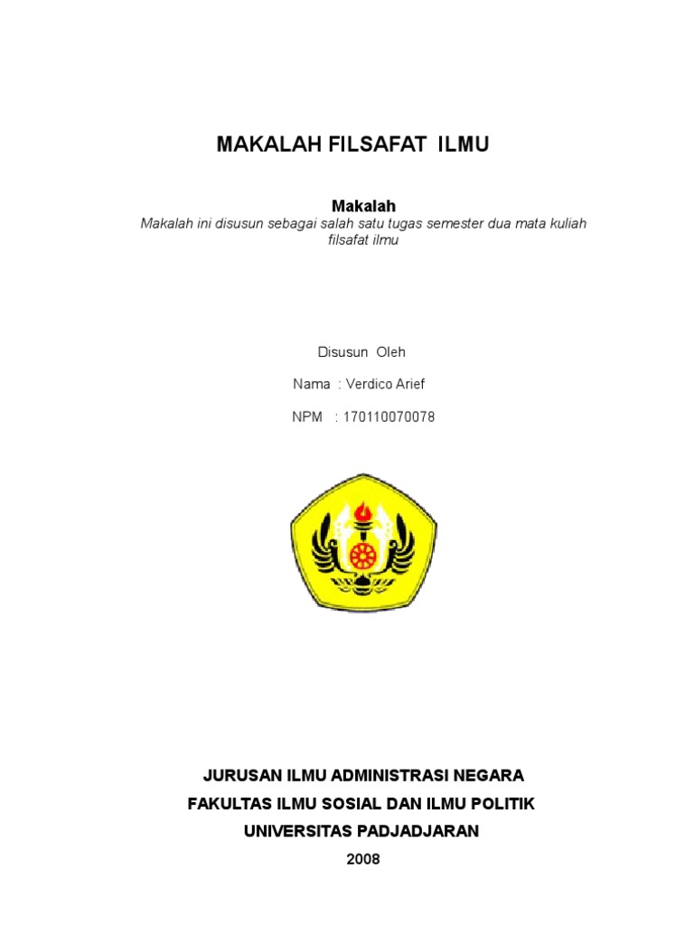 Makalah Filsafat Ilmu Filsafat Ilmu